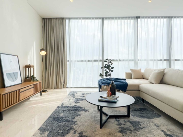 Casa Domaine-2BR-Full Furnished Living Room with Premium Interior