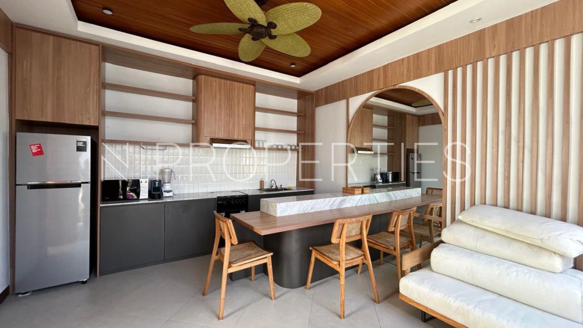 BALI-2BR-DINING AREA AND KITCHEN AREA Modern 2BR Villa at Canggu Bali