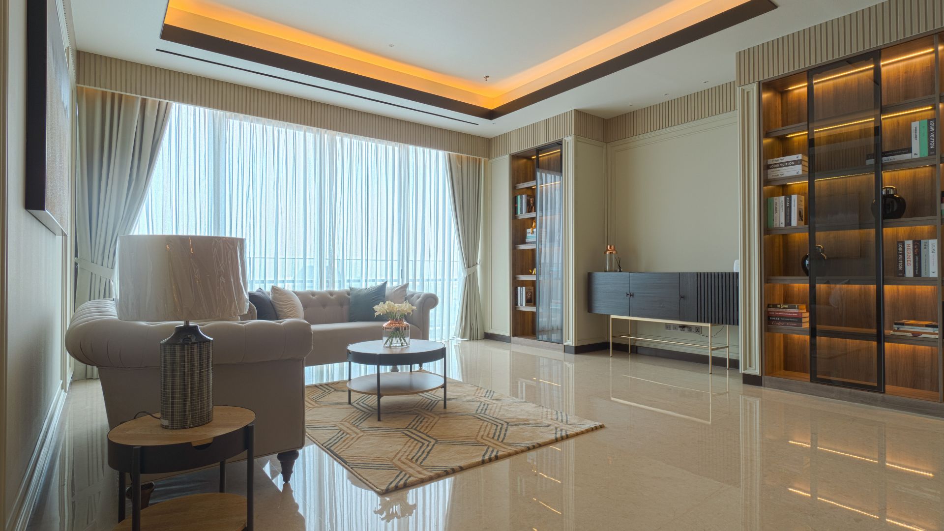 Pakubuwono-3BR-Living Area Pakubuwono Menteng – Prestigious 3BR Residence