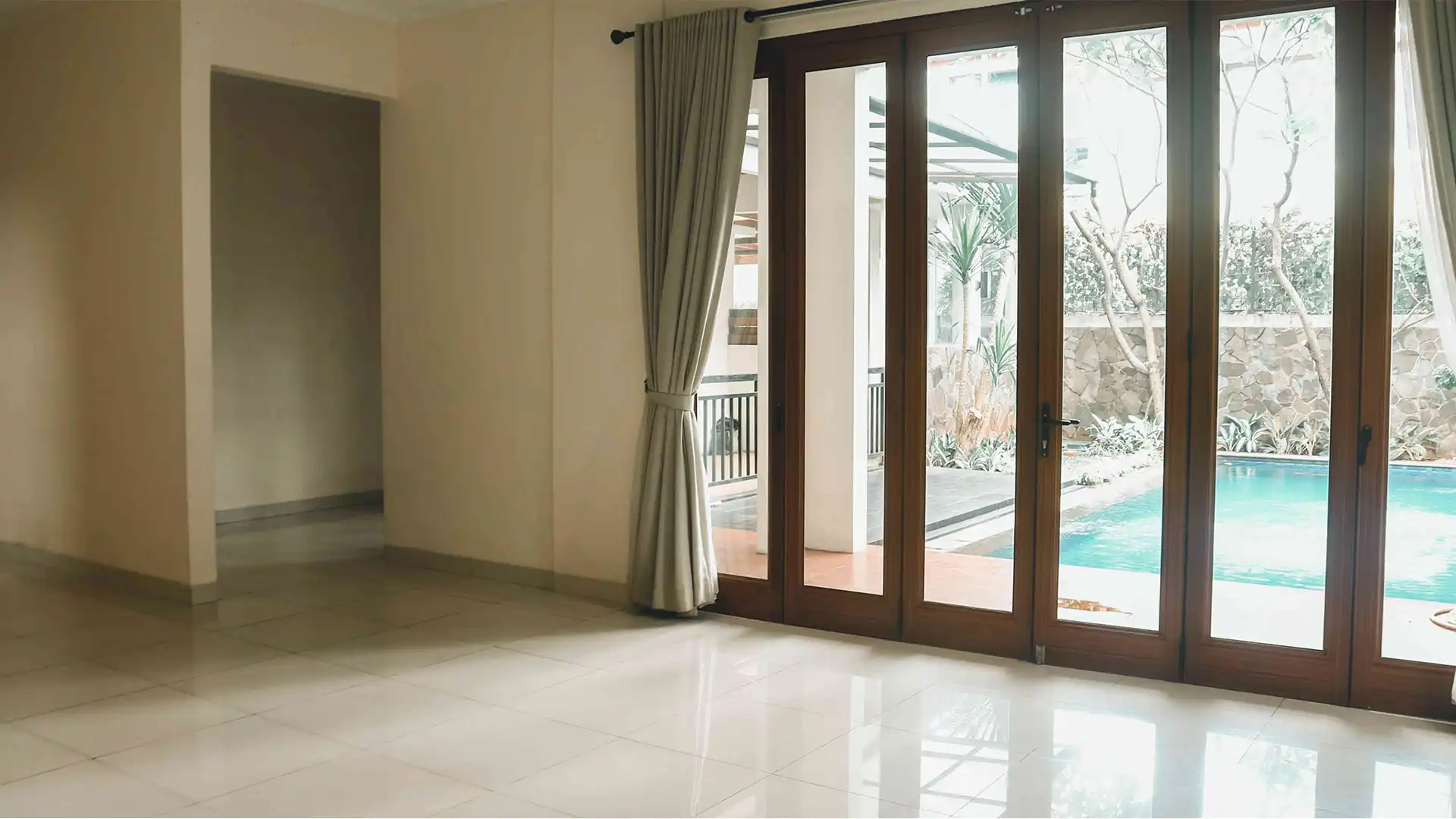 Pandawa Kenanga Residence-4BR-Living Room with Swimming Pool View Private 4BR House at Pandawa Kenanga Residence