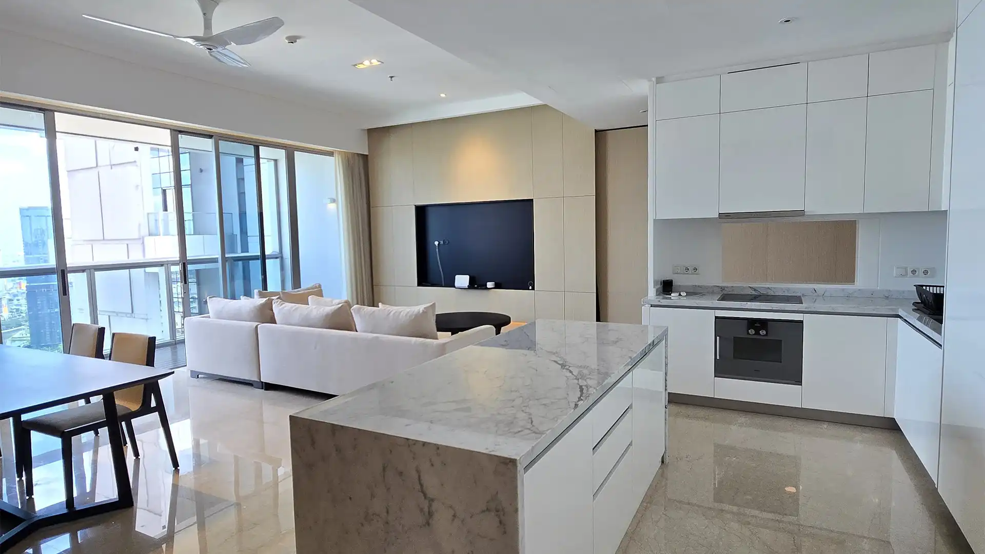 Anandamaya Residence-3BR-Kitchen & Living Area Prestigious 3BR Apartment – Anandamaya Residence