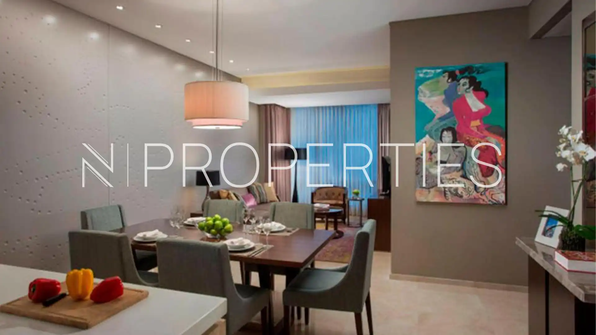 Ascott-2BR-Dining & Living Area Ascott Kuningan – Stylish 2BR Serviced Apartment