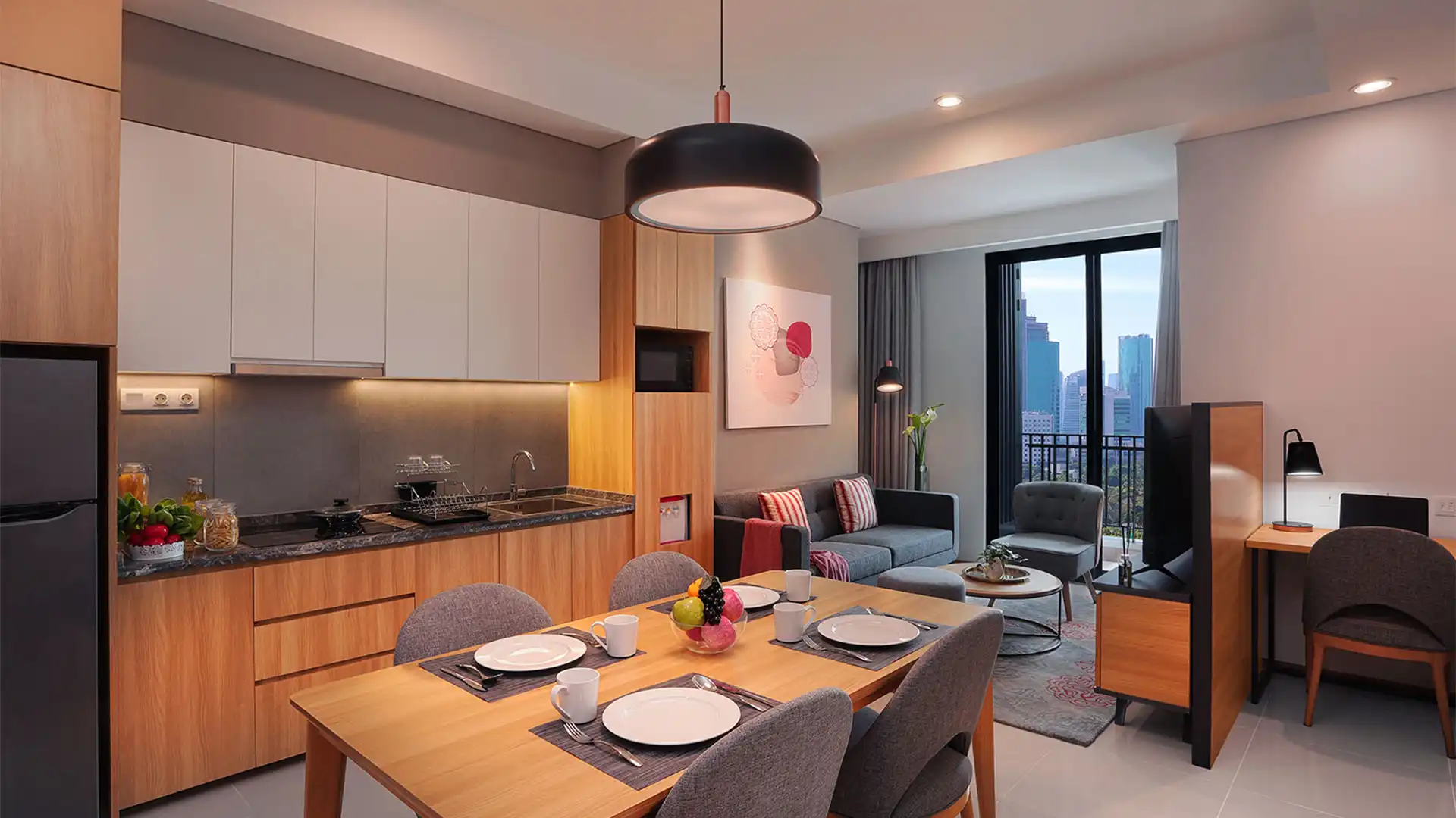 Citadines-2BR-Dining & Kitchen Area
