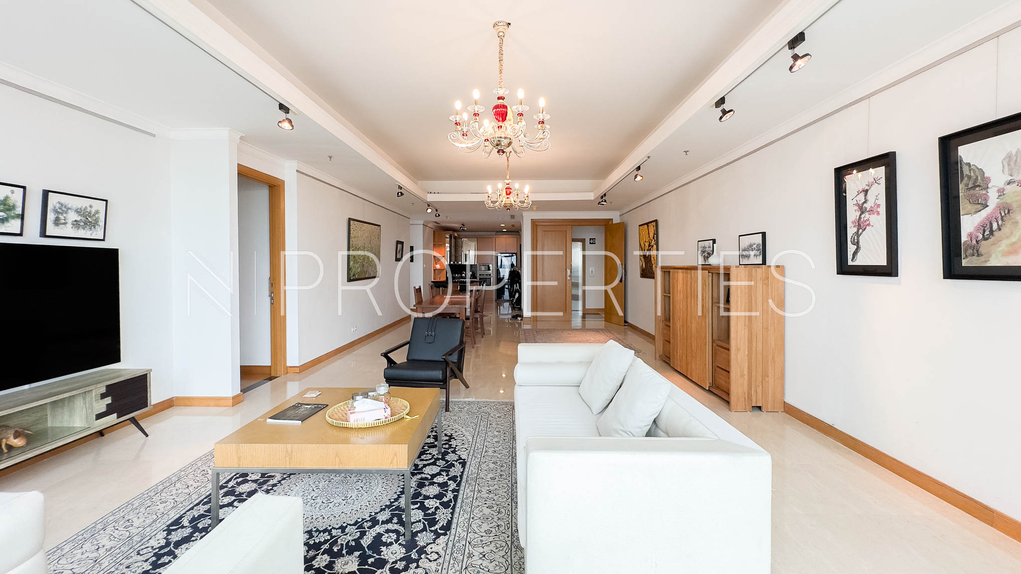 Kempinski 40D – Living Area Kempinski Private Residence – 3BR Comfort Apartment