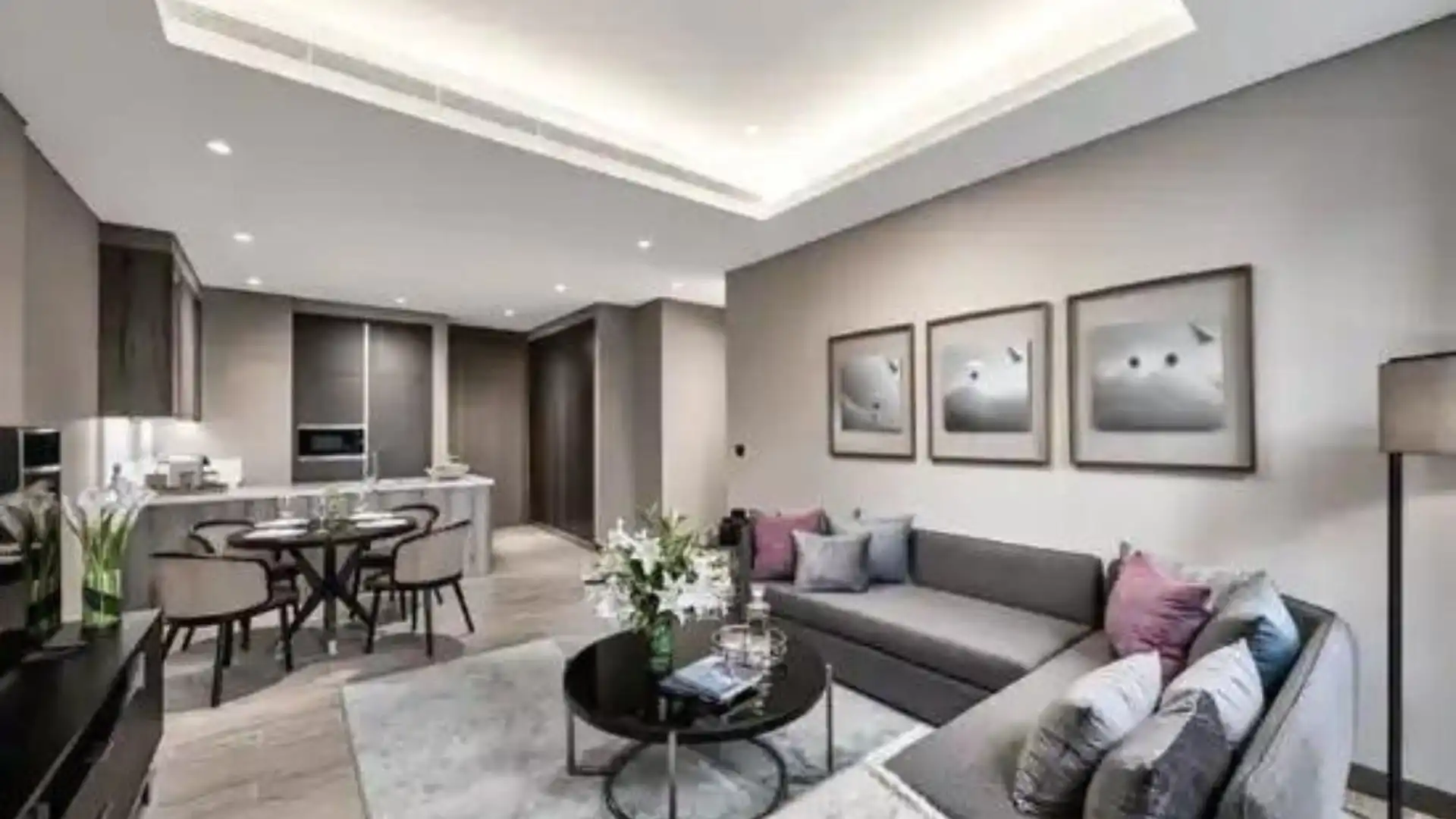ASTHA RESIDENCE-2BR-LIVING, DINING & KITCHEN AREA ASHTA Residence – Spacious 2BR Serviced Apartment