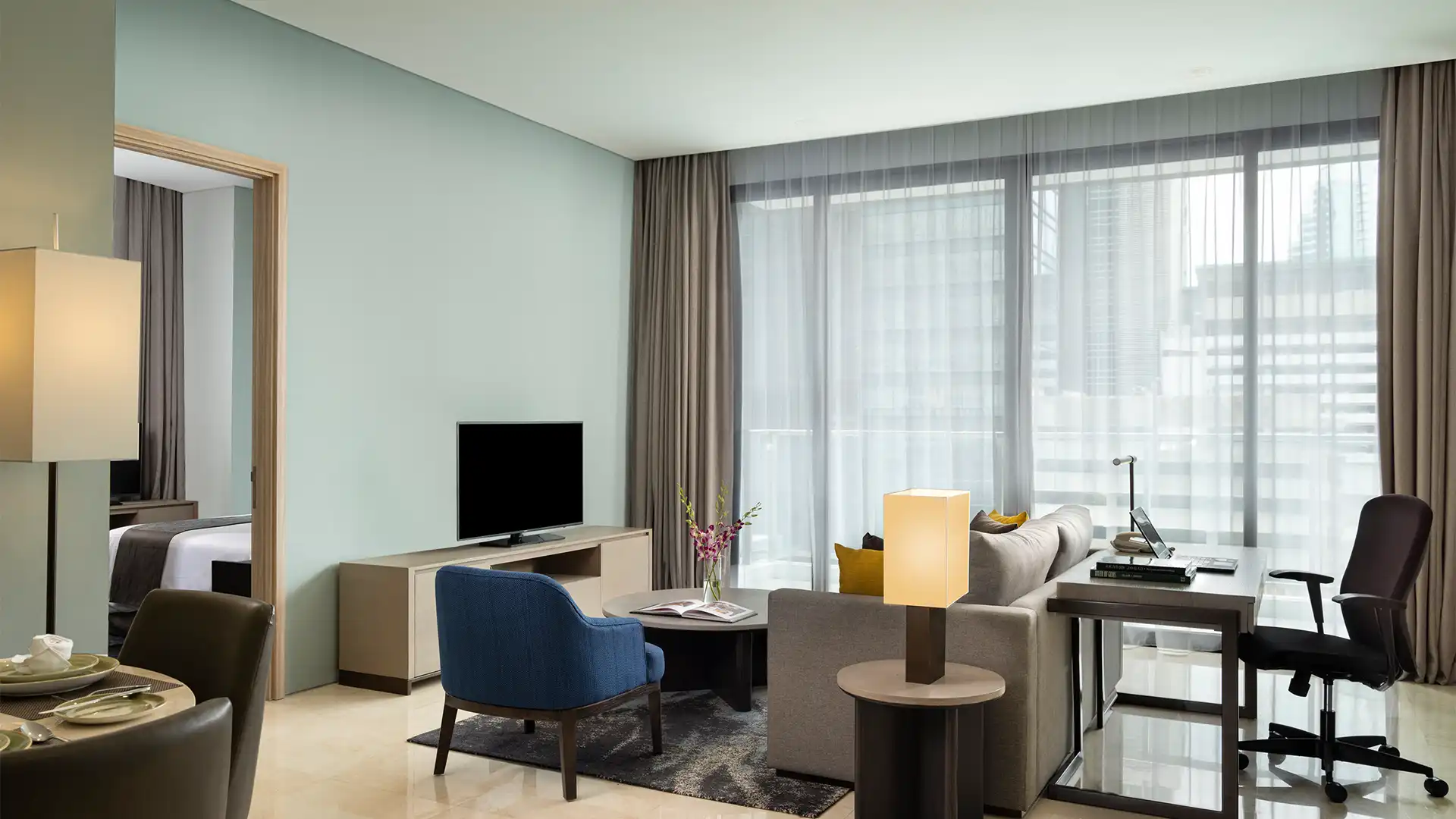 MANGKULUHUR-2BR-Living Area with Working Desk MANGKULUHUR-2BR-Living Area with Working Desk