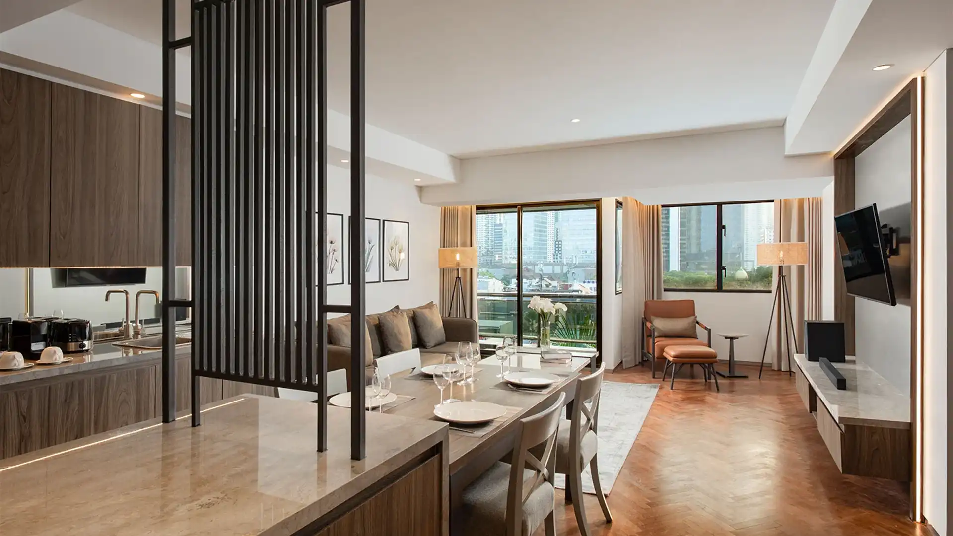 OAKWOOD-2BR-DINING & LIVING AREA Oakwood Suites Kuningan – Well-Proportioned 2BR