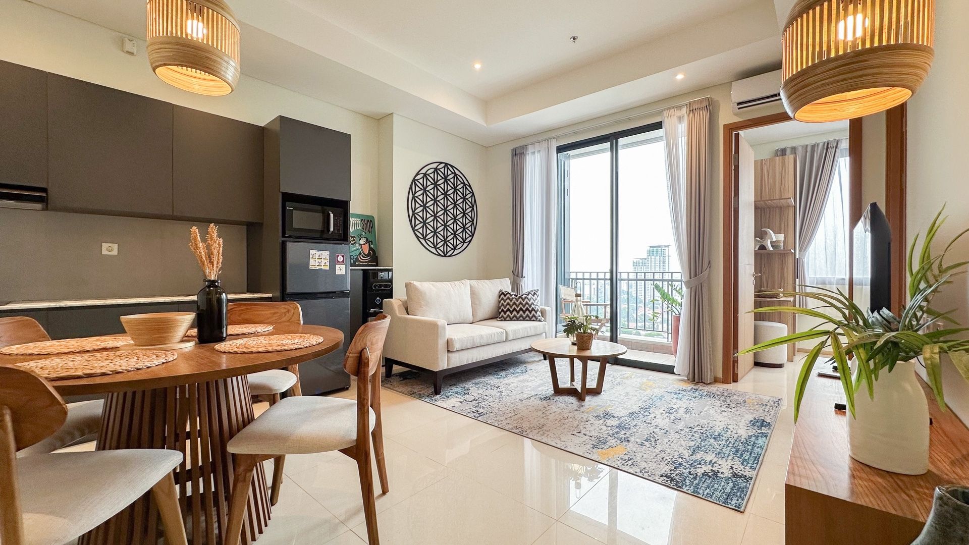 Samara Suites-2BR-Living room furniture Walkable LRT Access at Samara Suites